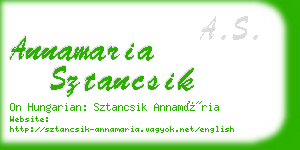 annamaria sztancsik business card